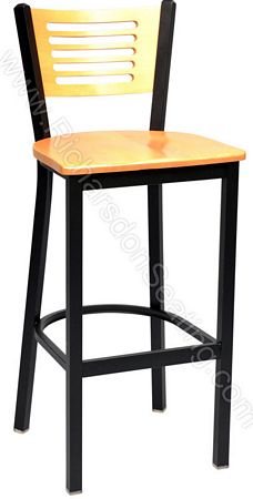 Wood Back Metal Stools