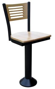 6070-102 Cut-out Wood Back  Bar Stool