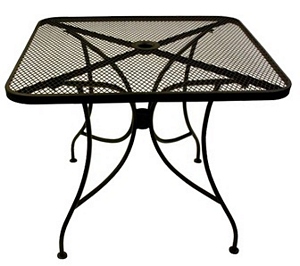 square wrought iron table