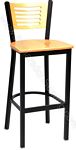 Wood Back Metal Stools