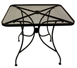 square wrought iron table
